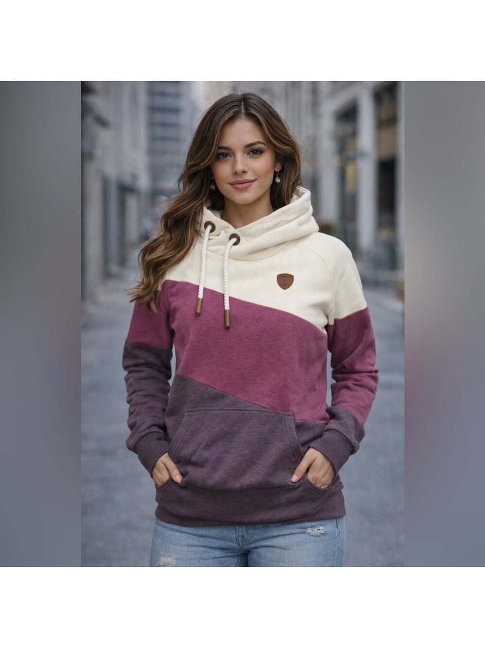 Women's Colorblock pullover hoodie